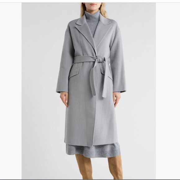 Theory Wool & Cashmere-Blend Robe Long Coat - Picture 2 of 10